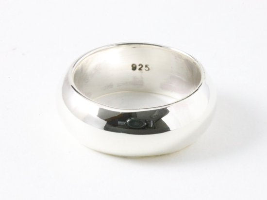 Brede gladde zilveren ring afbeelding 1