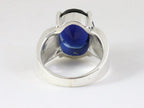 Zware zilveren ring met blauwe saffier en marcasiet afbeelding 3