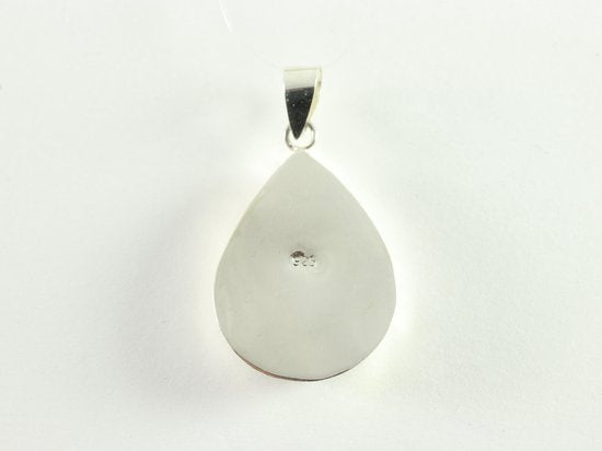 Druppelvormige zilveren hanger met onyx afbeelding 3