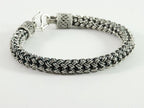 Zware ronde gevlochten zilveren armband afbeelding 2