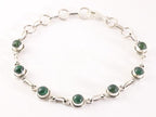 Fijne zilveren armband met jade afbeelding 1