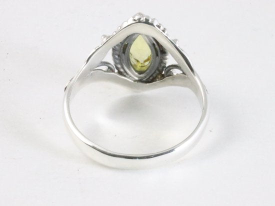 Fijne bewerkte zilveren ring met citrien afbeelding 3