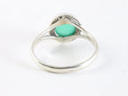 Fijne bewerkte ronde zilveren ring met groene onyx afbeelding 3