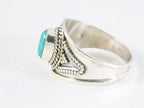 Bewerkte zilveren ring met turkoois afbeelding 2