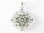 Opengewerkte zilveren hanger met groene amethist afbeelding 4
