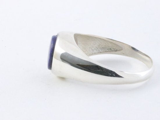 Hoogglans zilveren ring met lapis lazuli afbeelding 2