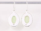 Bewerkte ovale zilveren oorbellen met prehniet afbeelding 3