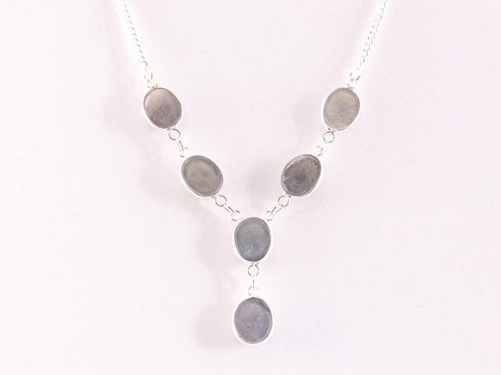 Fijne zilveren ketting met labradoriet afbeelding 2