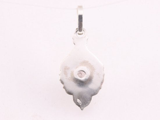 Bewerkte zilveren hanger met rozenkwarts afbeelding 3