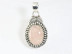 Bewerkte zilveren hanger met roze morganiet afbeelding 4