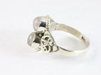 Bewerkte zilveren ring met rozenkwarts afbeelding 2