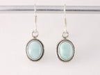 Fijne bewerkte zilveren oorbellen met larimar afbeelding 4