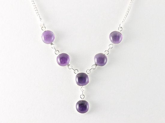 Fijne zilveren ketting met amethist afbeelding 1