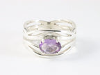 Opengewerkte zilveren ring met amethist afbeelding 4