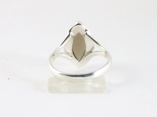 Hoogglans zilveren ring met rookkwarts afbeelding 3