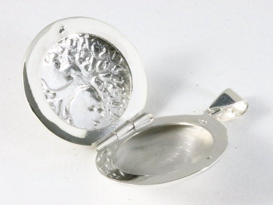 Rond zilveren medaillon met levensboom afbeelding 5