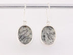 Ovale zilveren oorbellen met K2 jaspis afbeelding 3