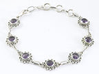 Bewerkte zilveren armband met amethist afbeelding 1