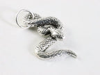 Zilveren slang hanger aan ketting afbeelding 2