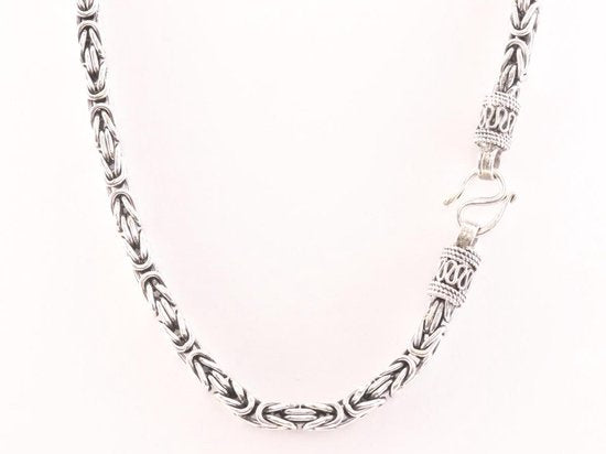 Zware zilveren ketting met koningsschakels afbeelding 1