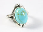 Bewerkte zilveren ring met turkoois afbeelding 1