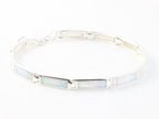 Fijne hoogglans zilveren armband met welo opaal afbeelding 2