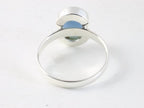 Hoogglans zilveren ring met blauwe agaat afbeelding 3