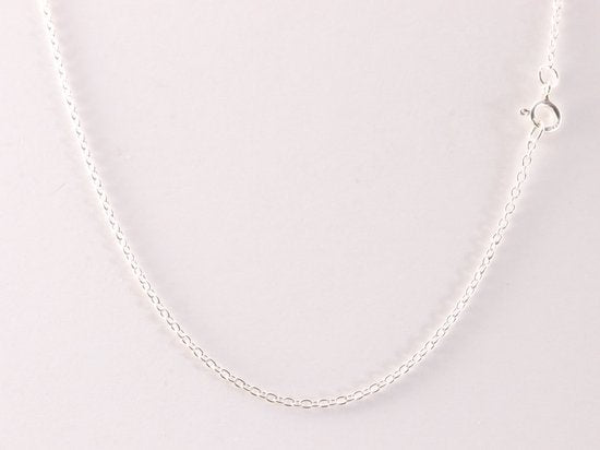 Fijne bloemvormige zilveren hanger met blauwe emaille aan ketting afbeelding 5