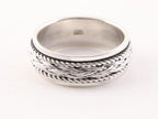 Zilveren geluksring met vlechtmotief en kabelpatronen afbeelding 1