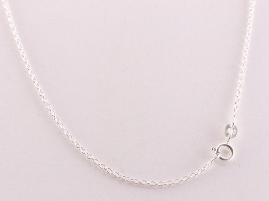 Fijne ronde opengewerkte zilveren hanger met onyx aan ketting afbeelding 5