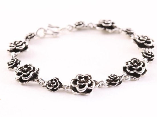 Zilveren armband met roosjes afbeelding 2