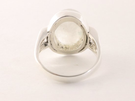 Zware zilveren ring met regenboog maansteen afbeelding 3