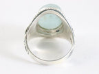 Zware bewerkte zilveren ring met aquamarijn afbeelding 3
