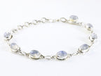 Zilveren armband met regenboog maansteen afbeelding 2