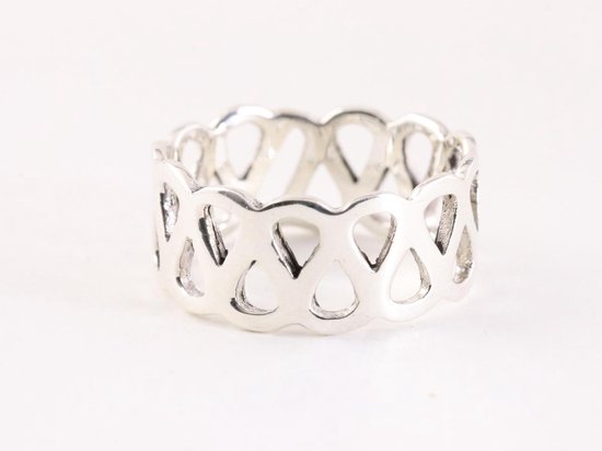 Opengewerkte zilveren ring afbeelding 1