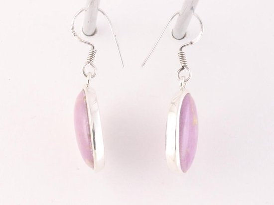 Ovale zilveren oorbellen met fosfosideriet afbeelding 2