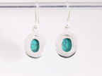 Bewerkte ovale zilveren oorbellen met turkoois afbeelding 3