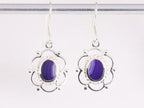 Opengewerkte zilveren oorbellen met paarse agaat afbeelding 4