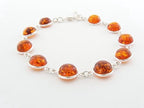 Zilveren schakelarmband met amber afbeelding 2