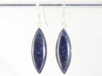 Lange zilveren oorbellen met lapis lazuli afbeelding 1