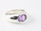 Hoogglans zilveren ring met amethist afbeelding 1