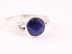 Zilveren ring met blauwe saffier afbeelding 1