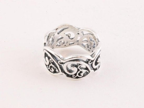 Opengewerkte zilveren ring afbeelding 2