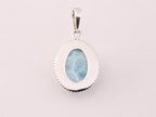 Bewerkte zilveren hanger met larimar afbeelding 3