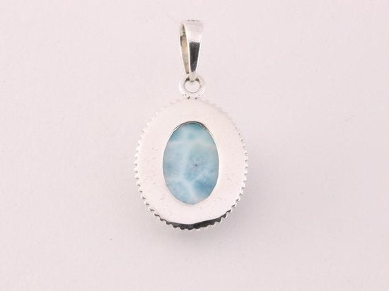 Bewerkte zilveren hanger met larimar afbeelding 3