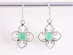 Fijne opengewerkte zilveren oorbellen met groene onyx afbeelding 4