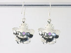 Bloemvormige zilveren oorbellen met amethist afbeelding 2