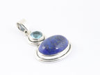 Zilveren hanger met lapis lazuli en blauwe topaas afbeelding 2