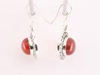Ronde bewerkte zilveren oorbellen met carneool afbeelding 2