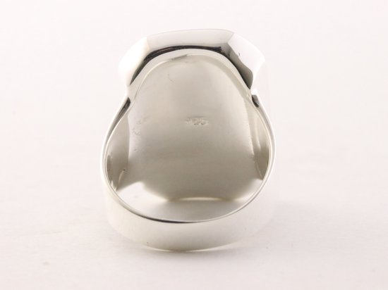 Zware zilveren herenring met carneool afbeelding 3